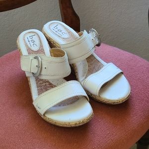 BOC by Born. White Heeled sandles.